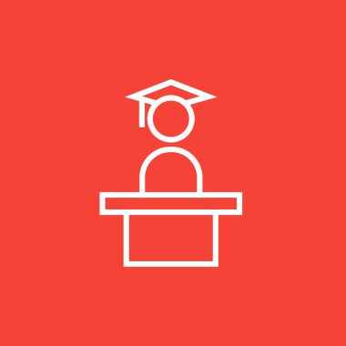 Tribün satır simgesinin yanında ayakta mezun.