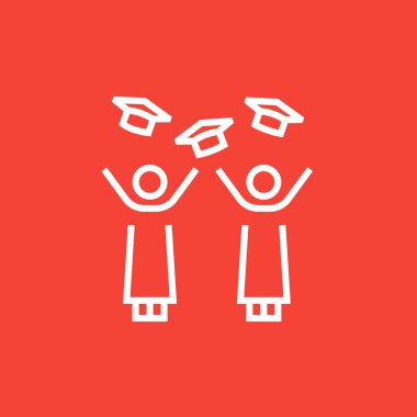 Kapaklar atma mezunları simgesi satır.