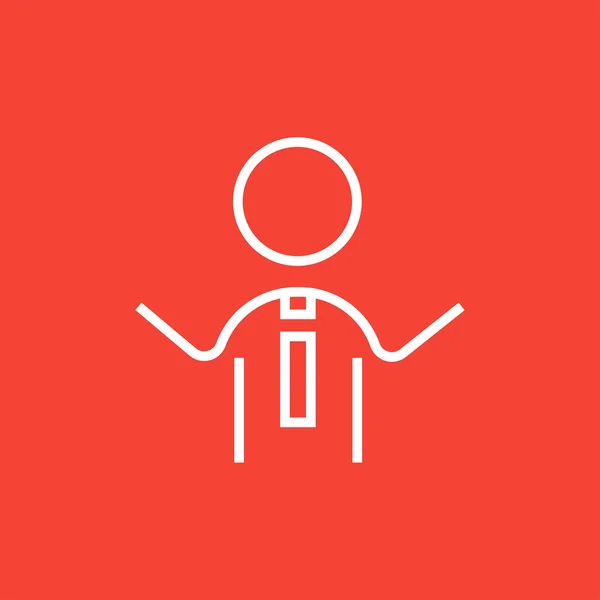 Man with raised arms line icon. — Stock vektor