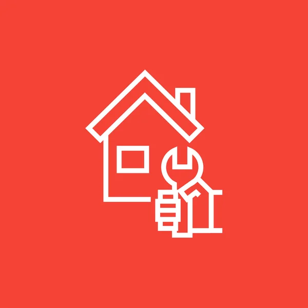 Icône de ligne de réparation de maison . — Image vectorielle