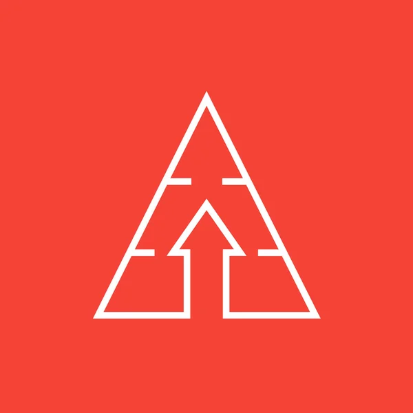 Pyramid with arrow up line icon. — 스톡 벡터