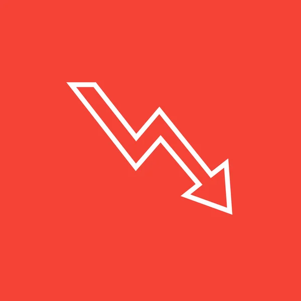 Arrow downward line icon. — Stockový vektor