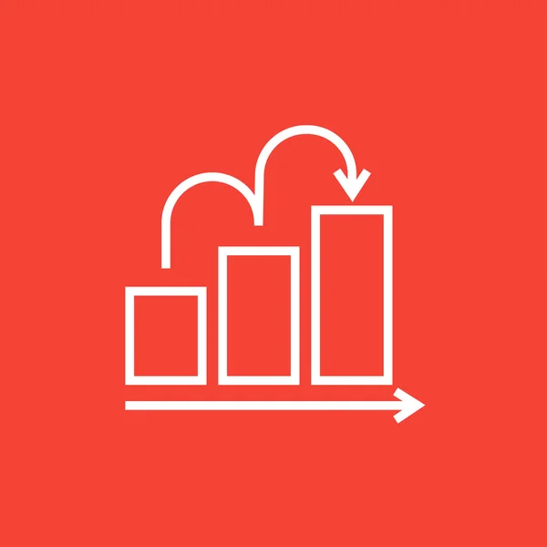 Bar chart upward line icon. — Stock Vector