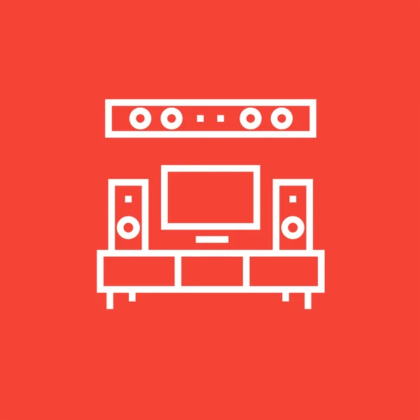 TV flat screen and home theater line icon. — Stock vektor