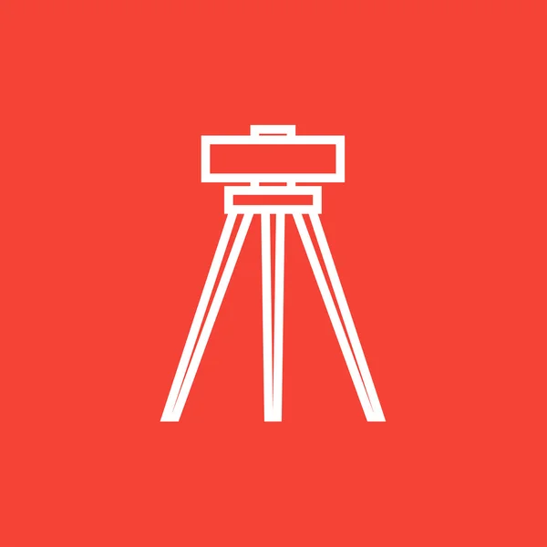 Theodolite en el icono de la línea de trípode . — Vector de stock