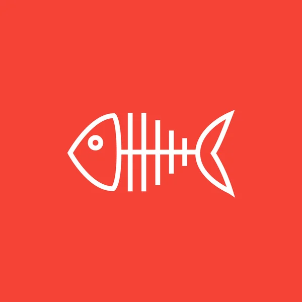 Icono de línea esqueleto de pescado . — Vector de stock