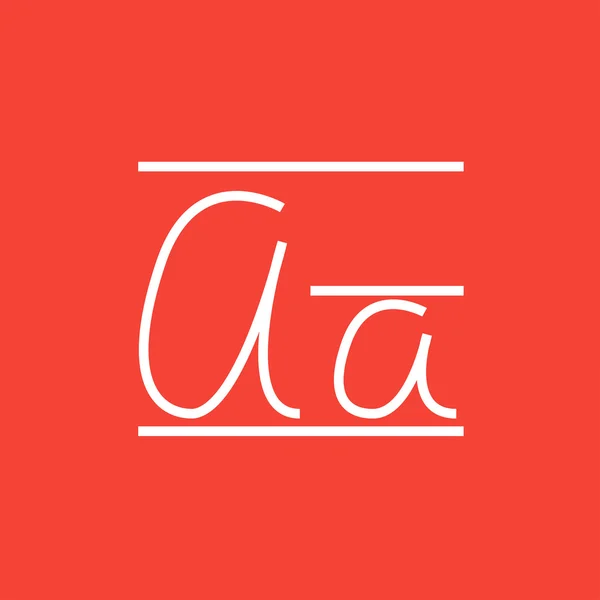 Cursieve letter een lijn-pictogram. — Stockvector