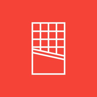 Açılan kalıp çikolata satırı simgesi.