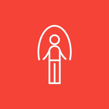 Adam ip satırı simgesi atlama ile egzersiz.