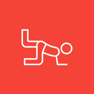 Man exercising buttocks line icon.