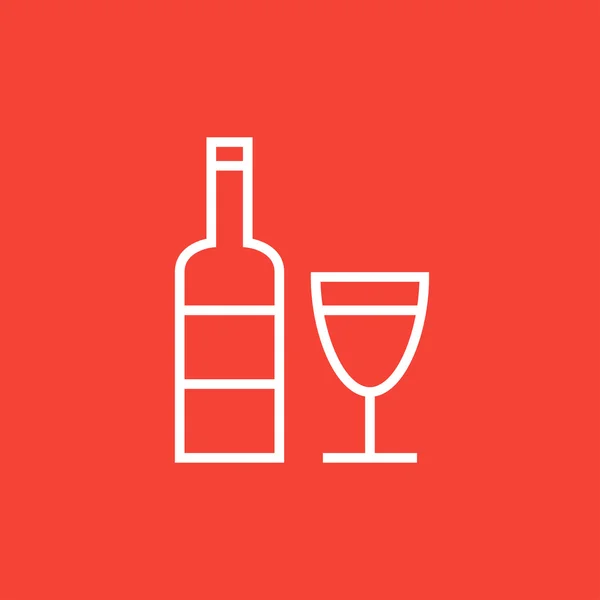 Láhev vína čáře. — Stockový vektor