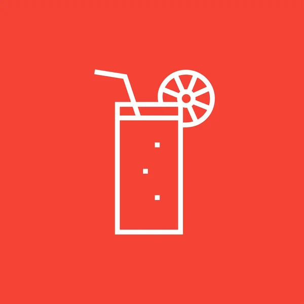 Glas met het drinken van stro lijn pictogram. — Stockvector