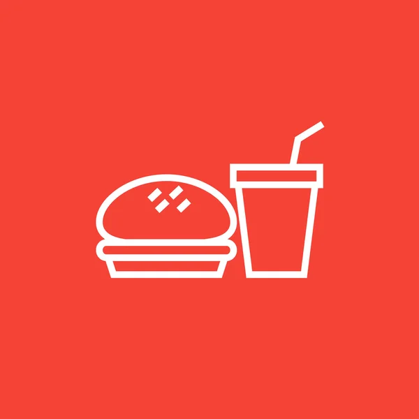 Fast food meal line icon. — Stock Vector