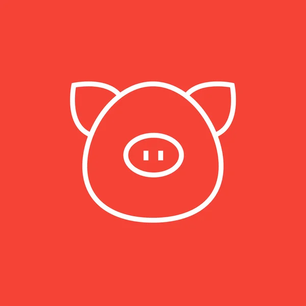 Ícone de linha de cabeça de porco . — Vetor de Stock