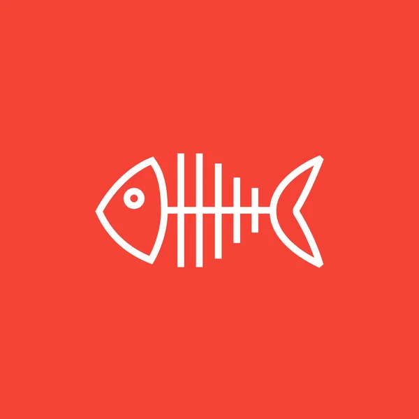 Icono de línea esqueleto de pescado . — Vector de stock