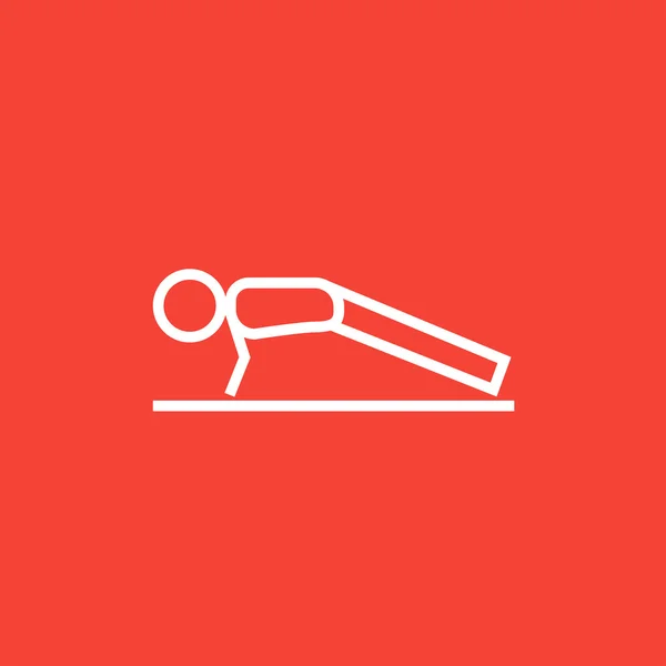 Man making push ups line icon. — Stock Vector