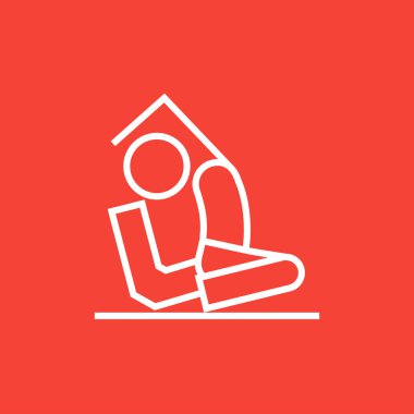 Adam pratik yoga satırı simgesi.