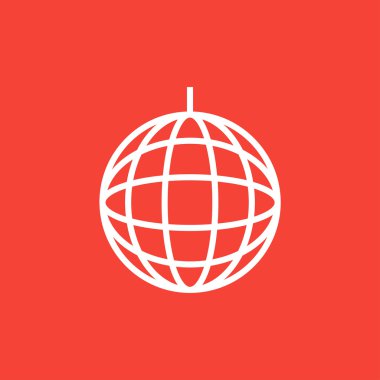 Disko topu çizgisi simgesi.