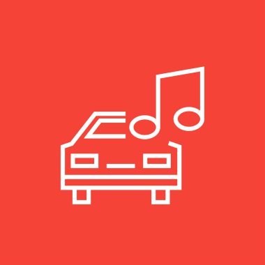 Araba ile müzik Not satırı simgesi.