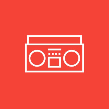 Radyo kaset çalar satırı simgesi.