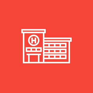 Hastane inşa çizgisi simgesi.