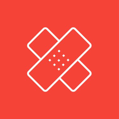 Yapışkanlı bandaj satırı simgesi.