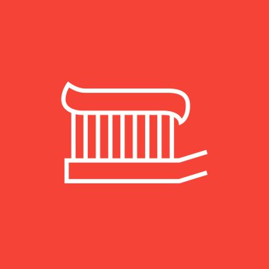 Diş fırçası ile diş macunu satırı simgesi.