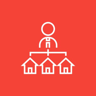 Emlakçı ile üç satırı simgesi evler.