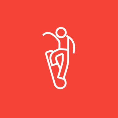 Erkek snowboard satırı simgesi.