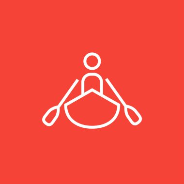 Adam Kayak satırı simgesi.