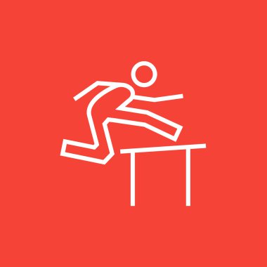 Bariyer satırı simgesi üzerinde koşan adam.