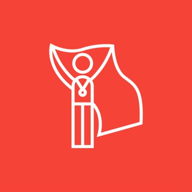 Bayrak satırı simgesi ile ayakta madalya.