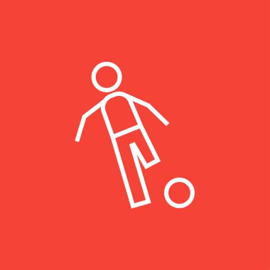 Top çizgisi simgesi olan futbolcu.