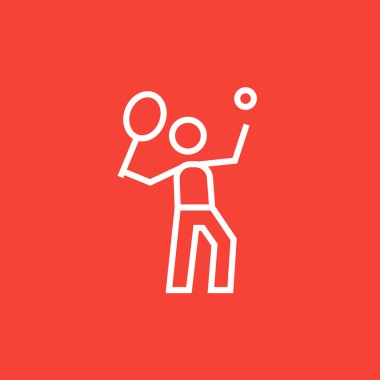 Büyük Tenis satırı simgesi oynayan adam.