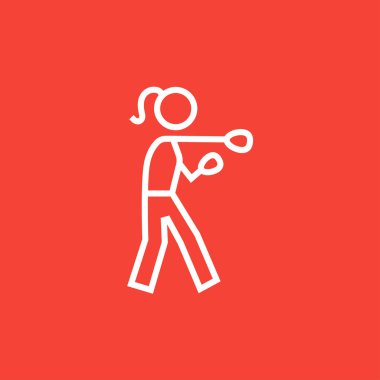 Kadın boksör satırı simgesi.