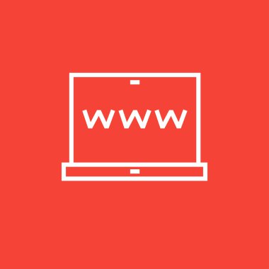 Web sitesinde dizüstü ekran satırı simgesi.