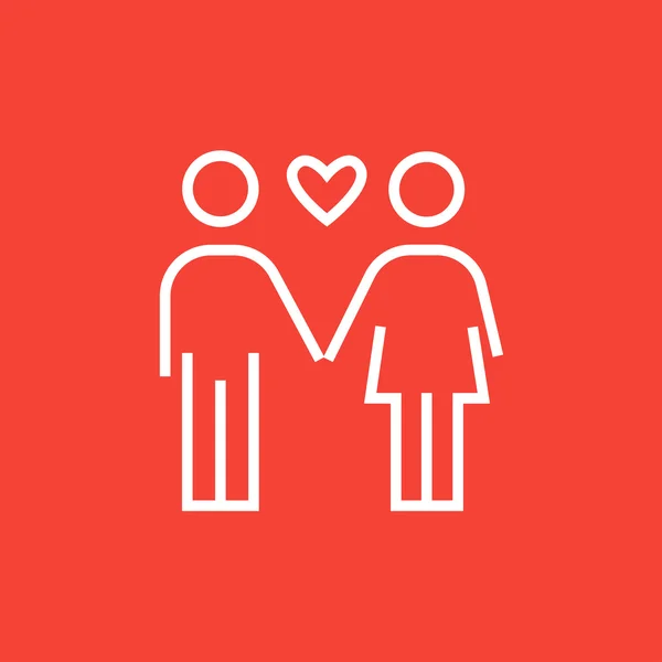 Couple in love line icon. — Stock Vector