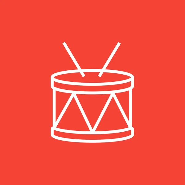 Drum with sticks line icon. — Stock Vector