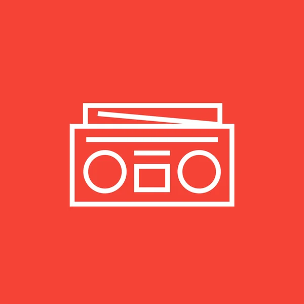 Radio cassette speler lijn pictogram. — Stockvector