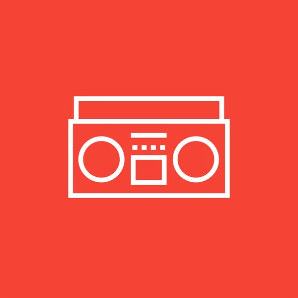 Radio cassette speler lijn pictogram. — Stockvector