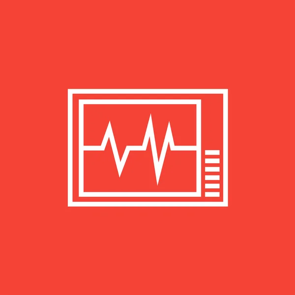 Ícone de linha monitor cardíaco . — Vetor de Stock