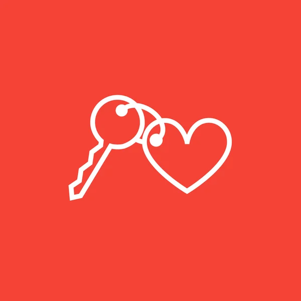 Prydnadssak för nycklar som hjärtat ikon. — Stock vektor