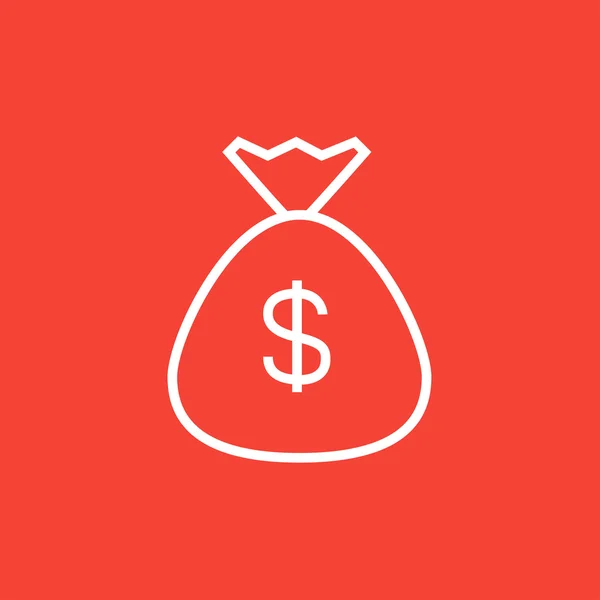 Money bag line icon. — Stock Vector