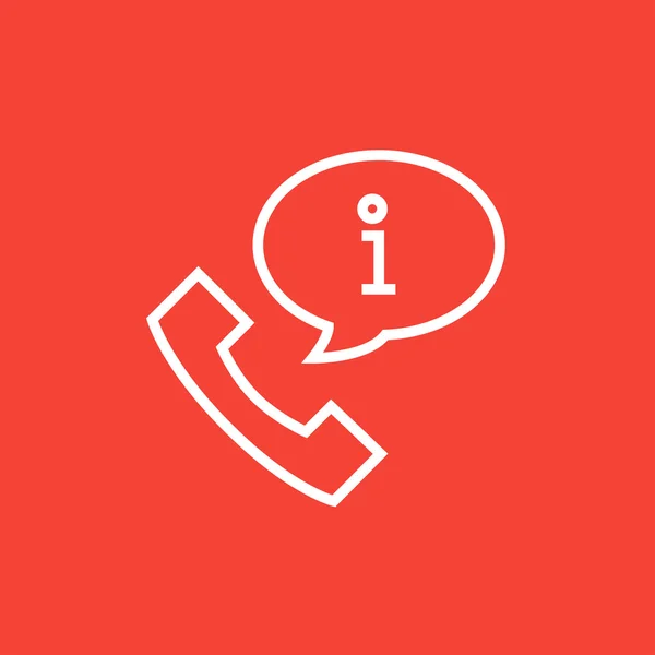 Telefon cu pictograma linie semn de informații — Vector de stoc
