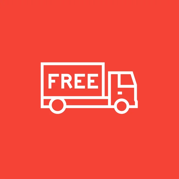Значок бесплатной линии доставки грузовиков . — стоковый вектор