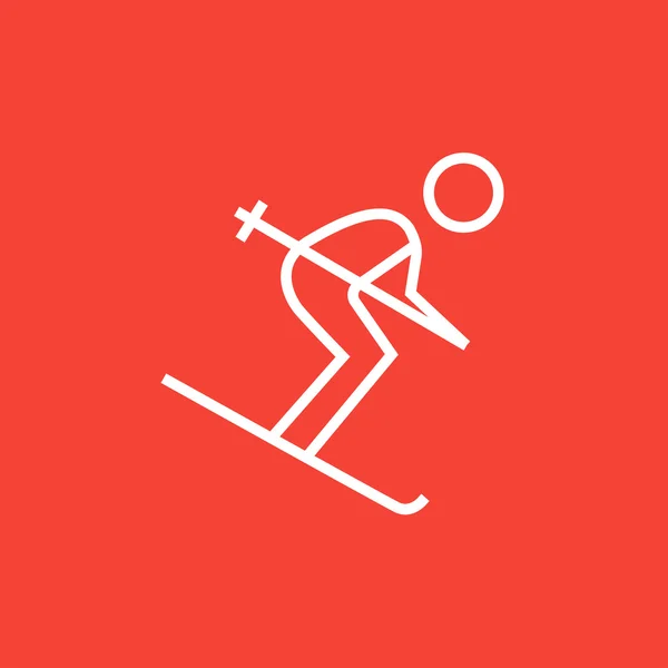 Downhill skiing line icon. — Stock Vector