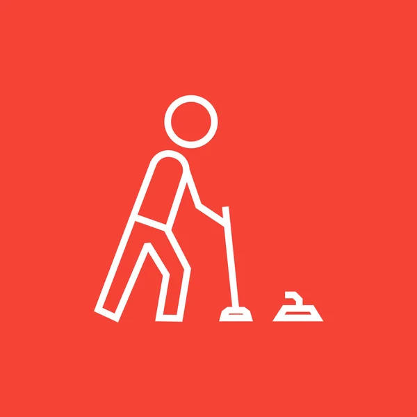 Curling lijn pictogram. — Stockvector