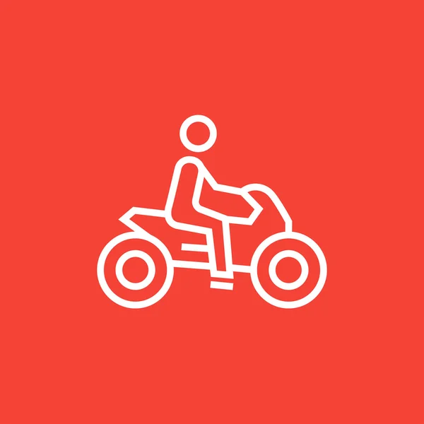 Muž na koni motocyklu řádku ikona. — Stockový vektor