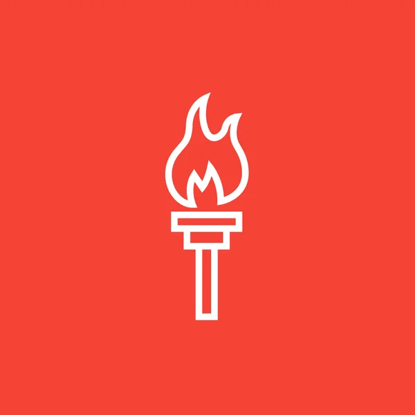 Иконка горящей линии олимпийского огня . — стоковый вектор