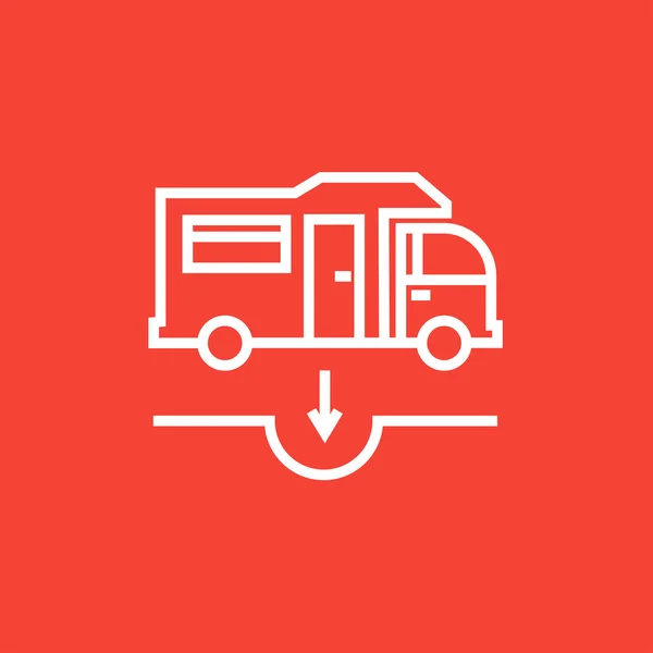 Motorhome y sump icono de línea . — Vector de stock